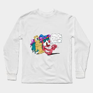 Cartoon Bear's Big Question Long Sleeve T-Shirt